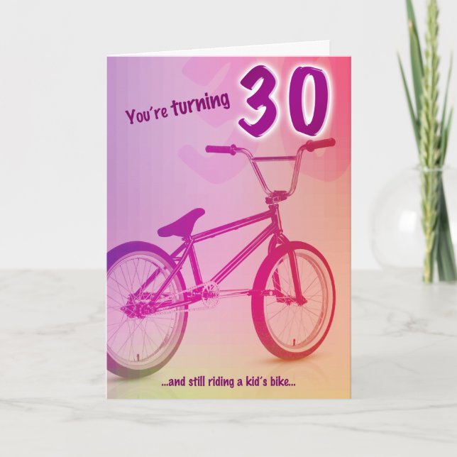 Tarjeta de cumpleaños de BMX - usted está dando (Anverso)