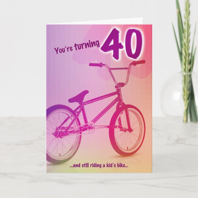 Tarjeta de cumpleaños de BMX - usted está dando (Anverso)