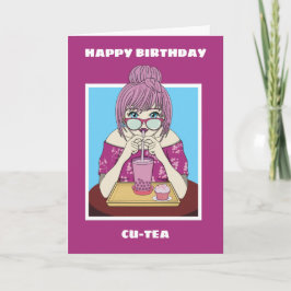 Tarjeta De Cumpleaños De Boba Bubble Tea Para Un C