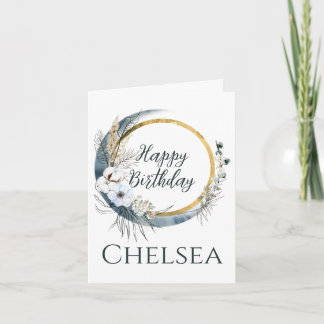 Tarjeta de cumpleaños de Boho Moon para ella
