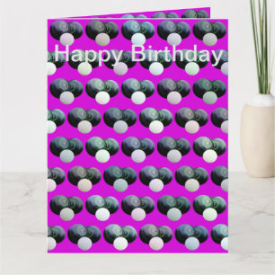 Tarjeta de cumpleaños de boles de césped rosados J