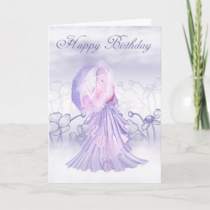 Tarjeta De Cumpleaños De bonito Floral Y Cuta Feme