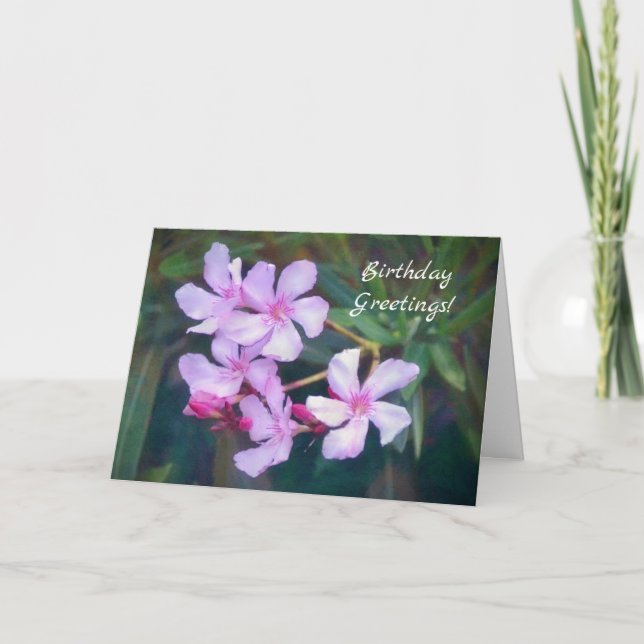 Tarjeta de cumpleaños de bonito Lilac Dainty Flowe (Anverso)