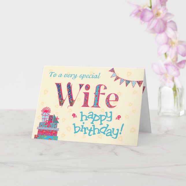 Tarjeta de cumpleaños de bonito para esposa, conej (Orquídea)