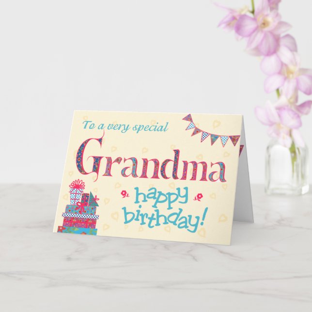 Tarjeta de cumpleaños de bonito para la abuela, Bu (Orquídea)