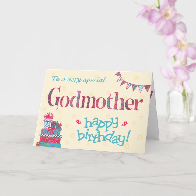 Tarjeta de cumpleaños de bonito para padrina, Bung (Orquídea)
