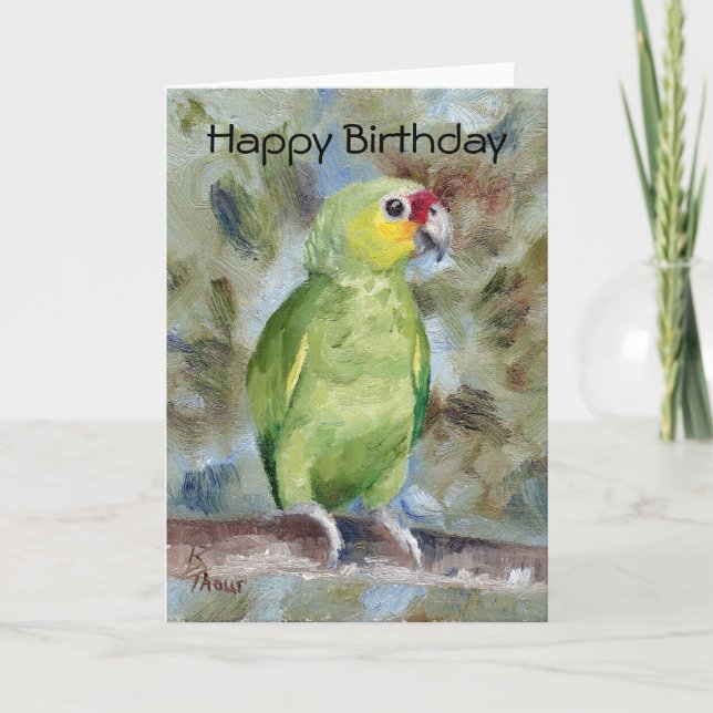 Tarjeta de cumpleaños de bonito Parrot (Anverso)