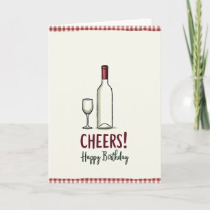 Tarjeta de cumpleaños de botella elegante