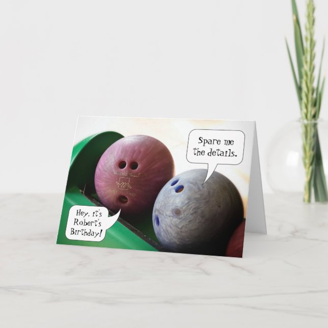 Tarjeta de cumpleaños de Bowling League Bowler par (Anverso)