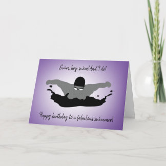 Tarjeta de cumpleaños de Boy Swimmer