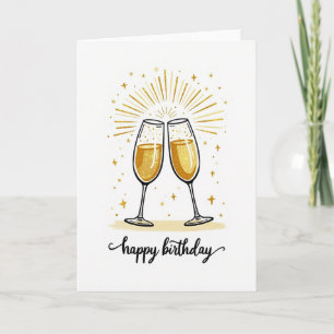 Tarjeta de cumpleaños de brindis de celebración