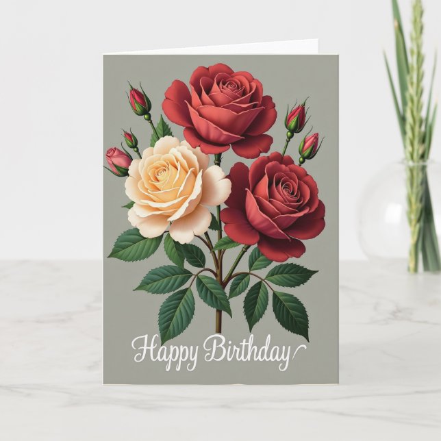 Tarjeta de cumpleaños de brotes botánicos (Anverso)