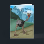Tarjeta de cumpleaños de Brother - avestruz del<br><div class="desc">Tarjeta de cumpleaños de Brother - avestruz del dibujo animado - pintura de Digitaces</div>