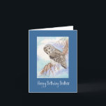 Tarjeta de cumpleaños de Brother del búho de gran<br><div class="desc">La acuarela del búho de gran gris es la tarjeta de felicitación perfecta para el amante del birder,  del búho o de la fauna. Personalizar con su propio texto.</div>