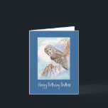 Tarjeta de cumpleaños de Brother del búho de gran<br><div class="desc">La acuarela del búho de gran gris es la tarjeta de felicitación perfecta para el amante del birder,  del búho o de la fauna. Personalizar con su propio texto.</div>
