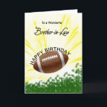 Tarjeta de cumpleaños de Brother in Law Football<br><div class="desc">¡Dale a tu cuñado amante del fútbol una tarjeta de fútbol con un tema de fútbol explosivo! Un fútbol con las palabras 'A un maravilloso cuñado'.</div>