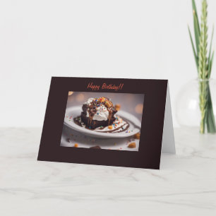 Tarjeta de cumpleaños de brownie de chocolate deca