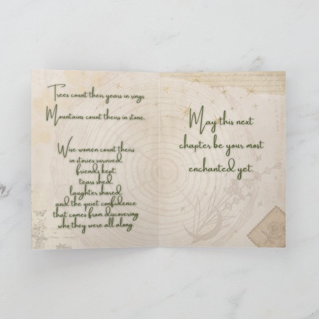 Tarjeta de cumpleaños de bruja encantada (Interior)