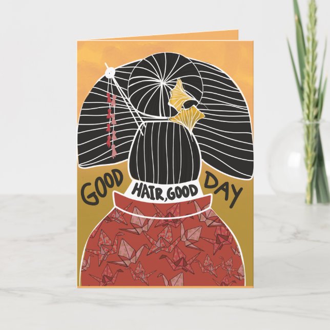 Tarjeta de cumpleaños de buen cabello Hairdresser  (Anverso)