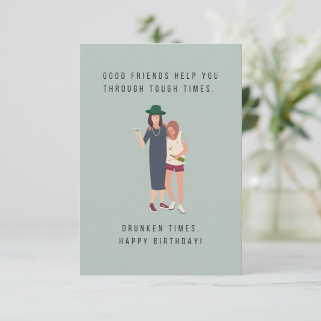 Tarjeta de cumpleaños de buenos amigos (Anverso de pie)