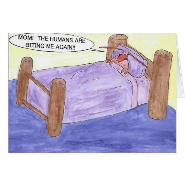 TARJETA DE CUMPLEAÑOS DE BUG BED (Anverso (Horizontal))