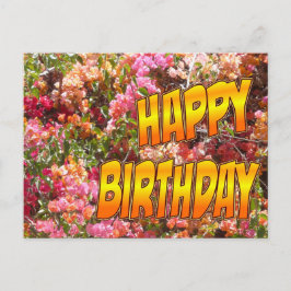 Tarjeta de cumpleaños de buganvilla naranja