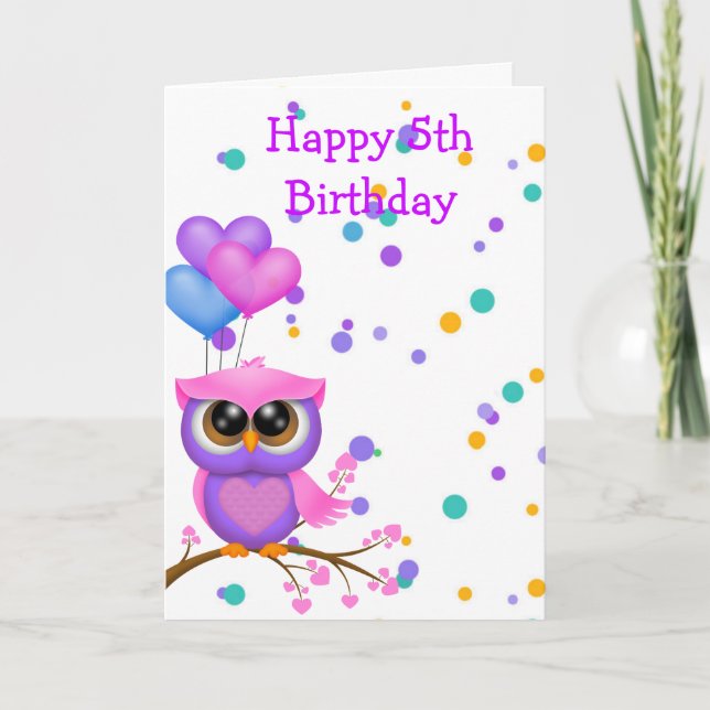 Tarjeta de cumpleaños de búho (Anverso)
