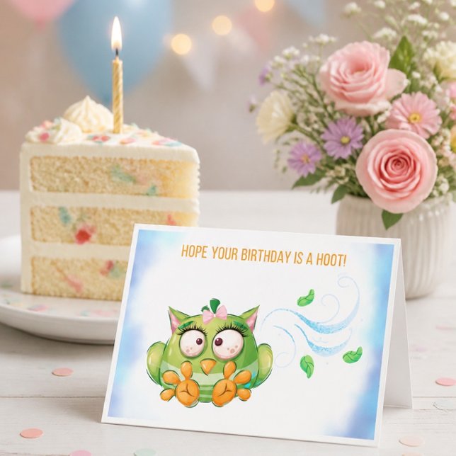 Tarjeta de cumpleaños de búho colorido divertida (Subido por el creador)