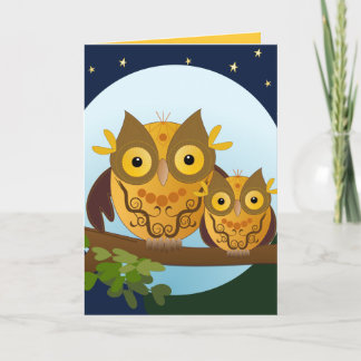 Tarjeta de cumpleaños de búho lindo