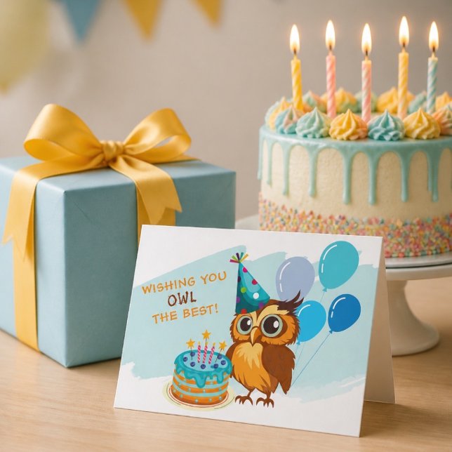 Tarjeta de cumpleaños de búho lindo  (Subido por el creador)