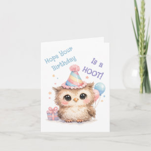Tarjeta de cumpleaños de búho lindo - Celebración 