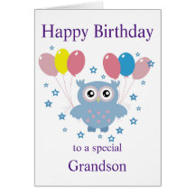 Tarjeta de cumpleaños de búho para abuelos
