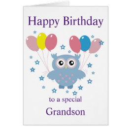 Tarjeta de cumpleaños de búho para abuelos