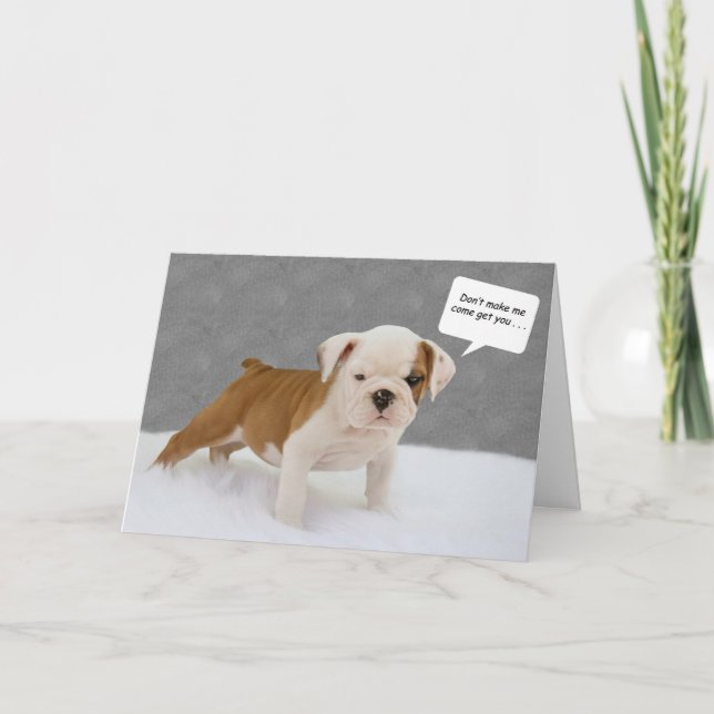 Tarjeta de cumpleaños de bulldog por foco por caus (Anverso)