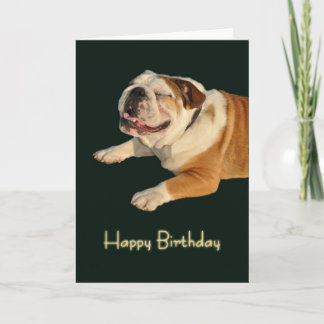 Tarjeta de cumpleaños de Bulldog sonriente
