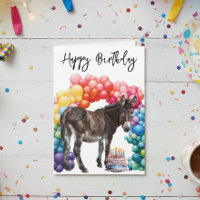Tarjeta de cumpleaños de burro lindo