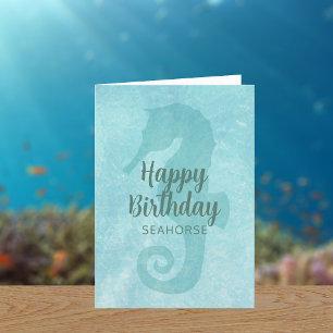 Tarjeta de cumpleaños de caballito de mar lindo