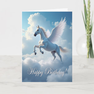 Tarjeta de cumpleaños de caballo alado mágico