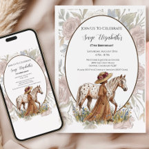 Tarjeta de cumpleaños de caballo Appaloosa floral