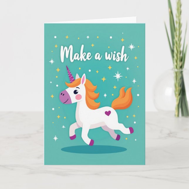 Tarjeta de cumpleaños de caballo caprichoso (Anverso)