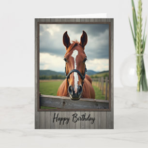 Tarjeta de cumpleaños de caballo castaño