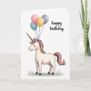 Tarjeta de cumpleaños de caballo con cuernos alegr