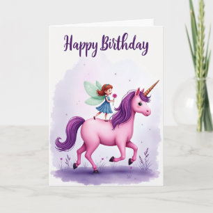 Tarjeta de cumpleaños de caballo con cuernos dulce