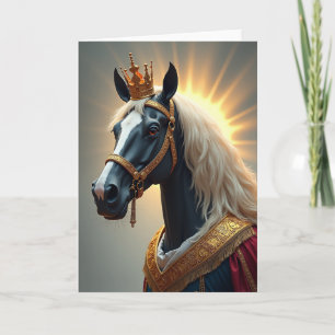 Tarjeta de cumpleaños de caballo coronado