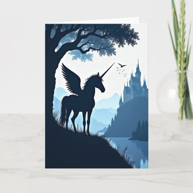 Tarjeta de cumpleaños de caballo de fantasía (Anverso)