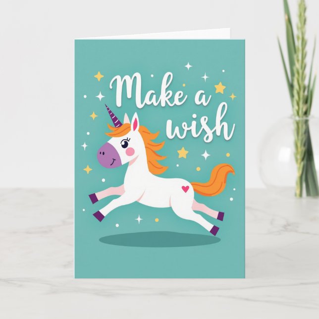 Tarjeta de cumpleaños de caballo mágico (Anverso)