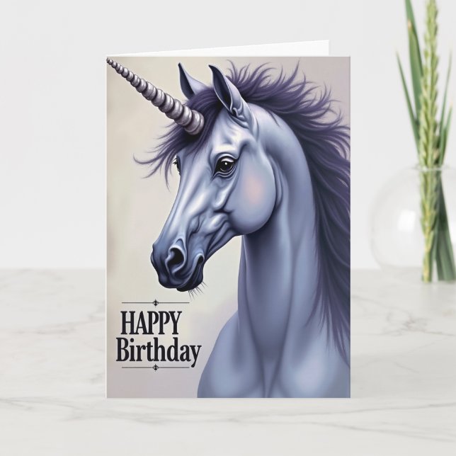 Tarjeta de cumpleaños de caballo mítico (Anverso)