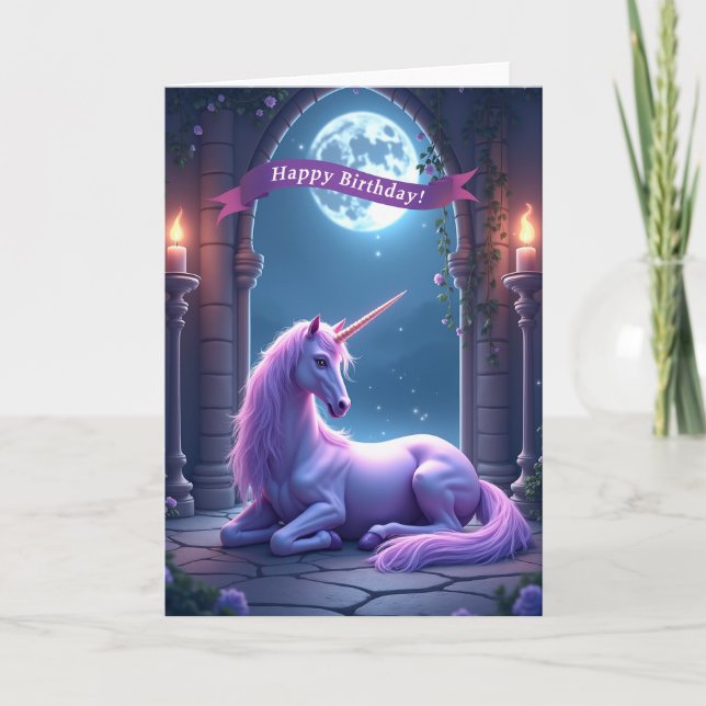 Tarjeta de cumpleaños de caballo mítico (Anverso)