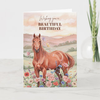 Tarjeta de cumpleaños de caballo para mujeres