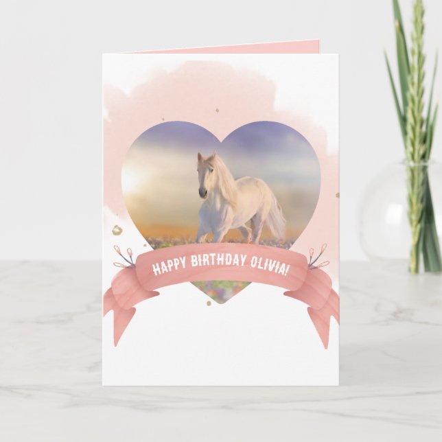 Tarjeta de cumpleaños de caballo personalizada (Anverso)